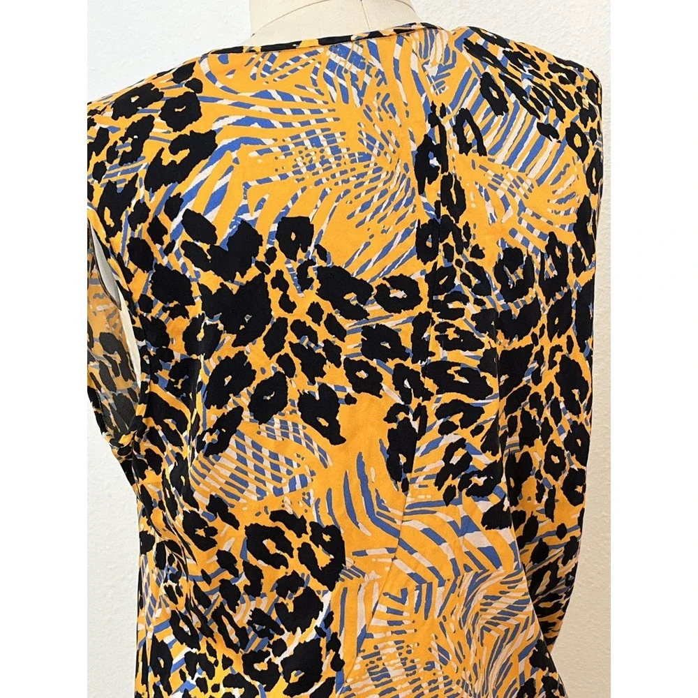 Maria Cornejo Silk Dress Animalia Bias Cut Womens 4 Leopard Animal Print USA - Picture 11 of 15